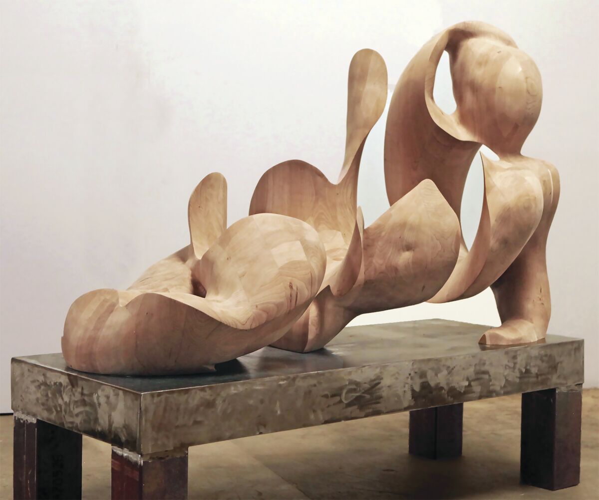 Douglas Tausik Ryder's "Reclining Nude," on view at Jason Vass gallery.
