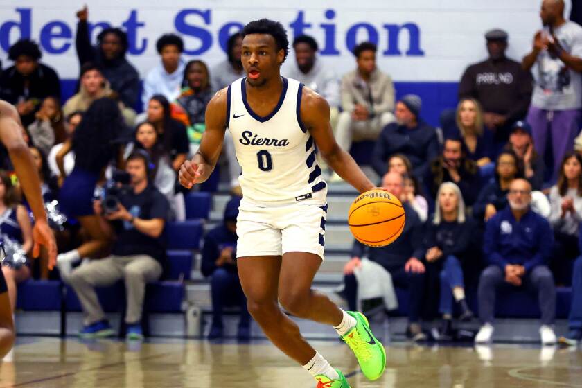 Bronny James of Sierra Canyon faces Sherman Oaks Notre Dame on Tuesday in the Division I regional final.