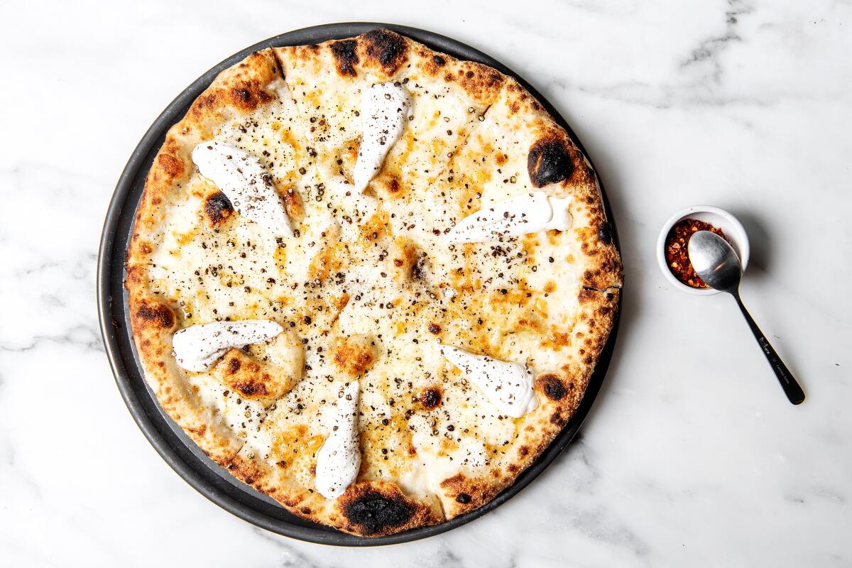 Cacio e pepe pizza from Pizzana Brentwood.