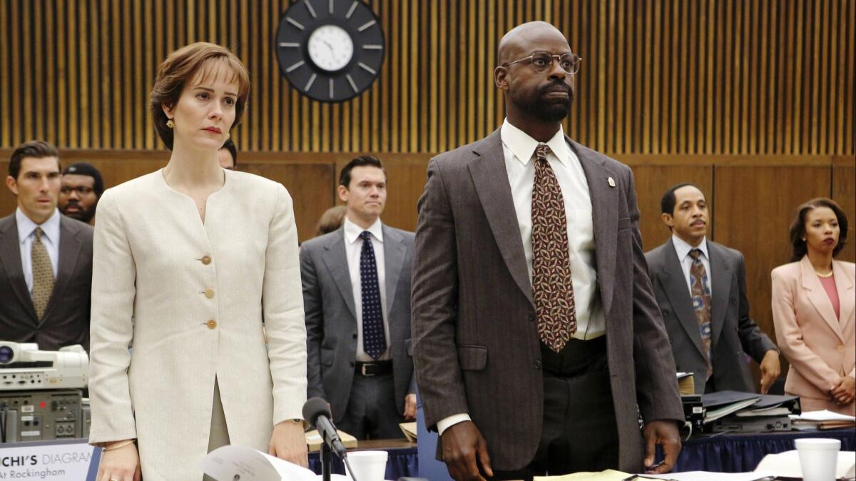 Sarah Paulson as Marcia Clark and Sterling K. Brown as Christopher Darden in "The People v O.J. Simpson: American Crime Story."