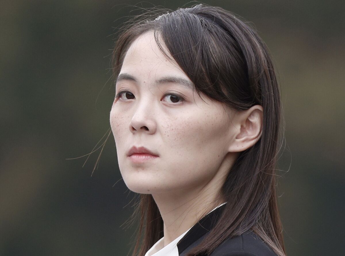 FILE - In this March 2, 2019, file photo, Kim Yo Jong, sister of North Korea's leader Kim Jong Un, attends a wreath-laying ceremony at Ho Chi Minh Mausoleum in Hanoi, Vietnam. The influential sister lambasted South Korean Foreign Minister Kang Kyung-wha for questioning the North's claim to be coronavirus free, warning Wednesday, Dec. 9, 2020, of potential consequences for the comments. (Jorge Silva/Pool Photo via AP, File)