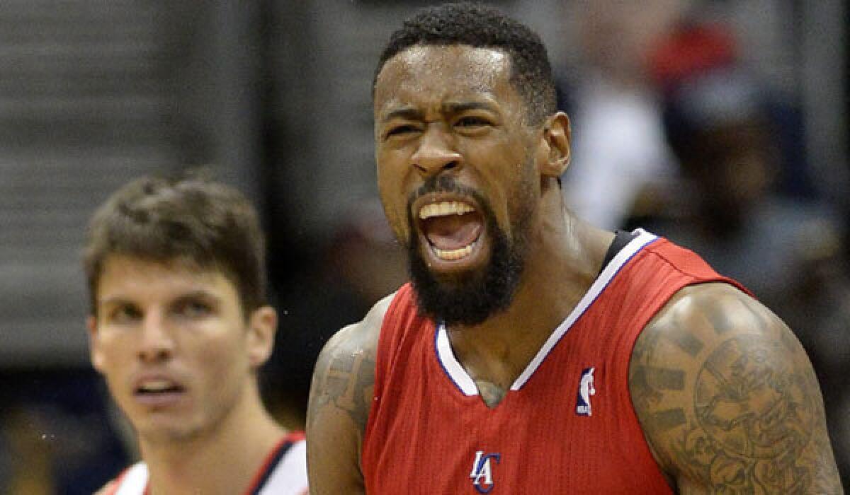 Clippers center DeAndre Jordan tested his strained right arch in practice Monday morning to see if he would be able to play against Philadelphia.