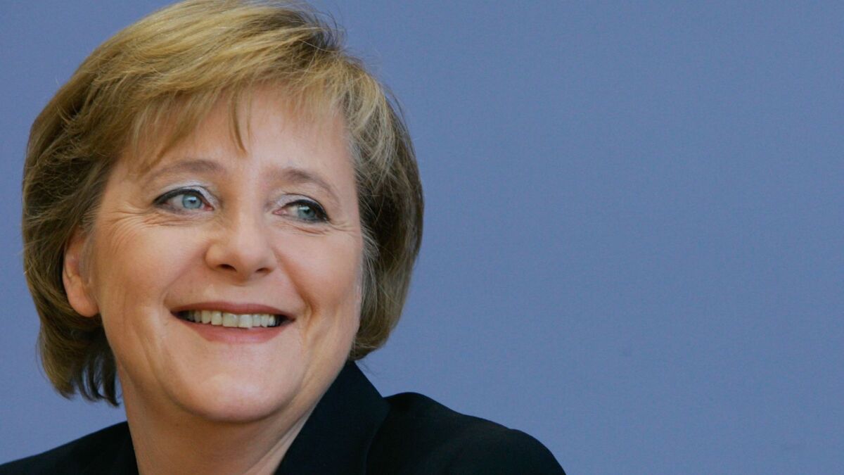 Angela Merkel at a news conference in Berlin on Nov. 12, 2005, after winning her first term as German chancellor.