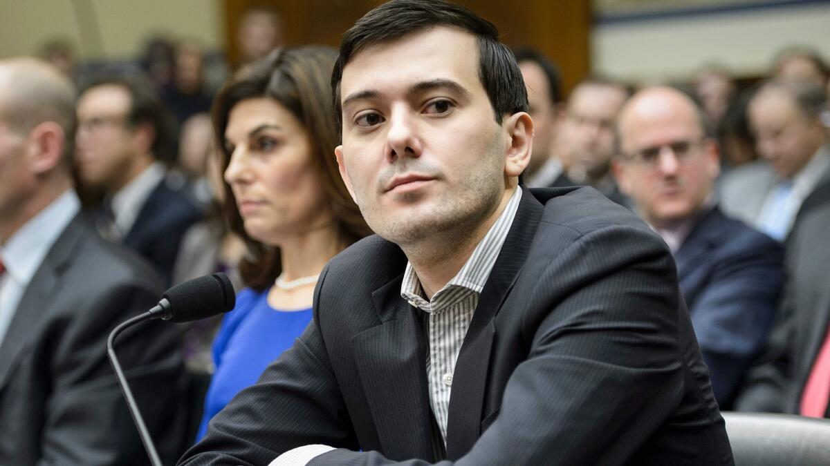 Martin Shkreli appears at a hearing of the House Oversight and Government Reform Committee in Washington in 2016.