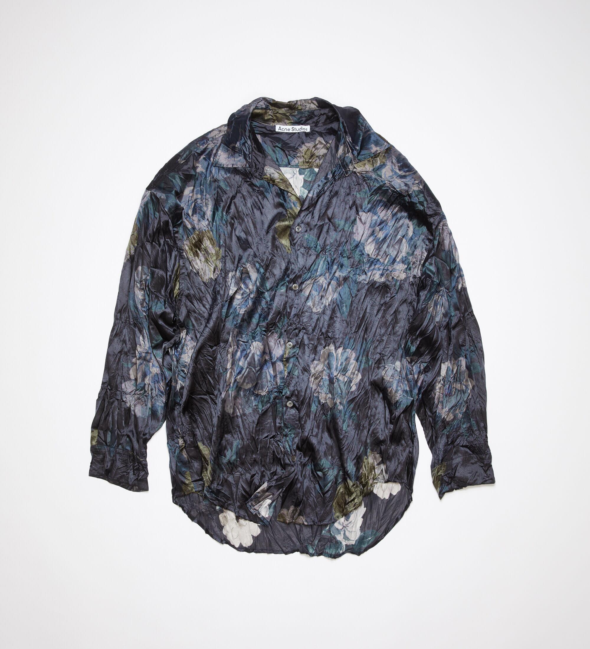 A blue floral long-sleeved shirt from Acne Studios 