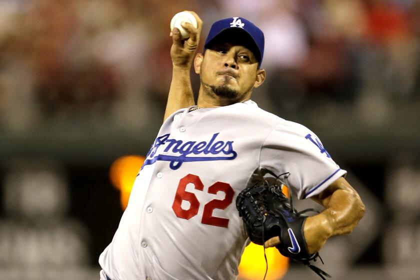 Dodgers reliever Joel Peralta has a 5.40 earned-run average in 25 games this season.