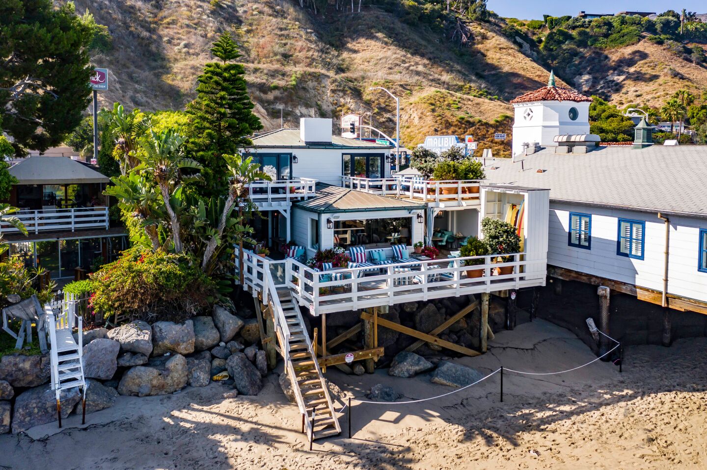 The house is one of just six homes on Surfrider Beach.