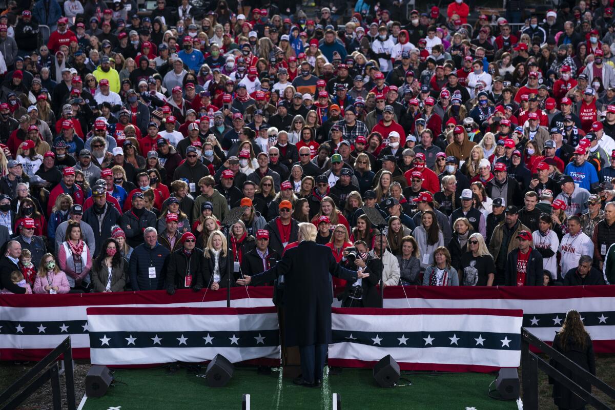 President Trump at a campaign rally in Circleville, Ohio, in October