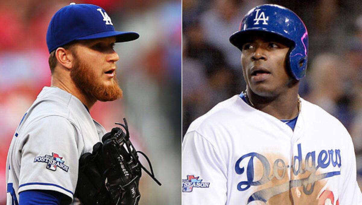 Dodgers pitcher J.P. Howell, left, told the team's website Friday that rookie Yasiel Puig was not bullied by his Dodgers teammates last season.