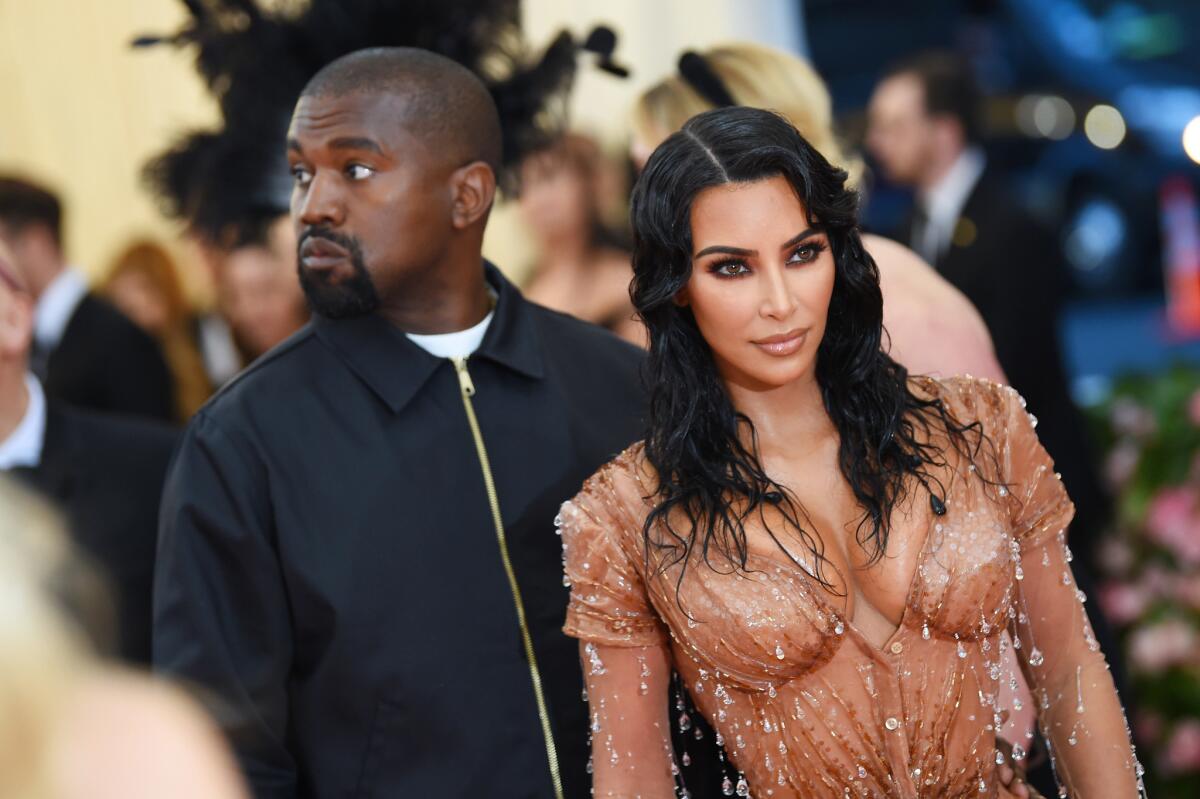 Kim Kardashian West and Kanye West., pictured at the 2019 Met gala.