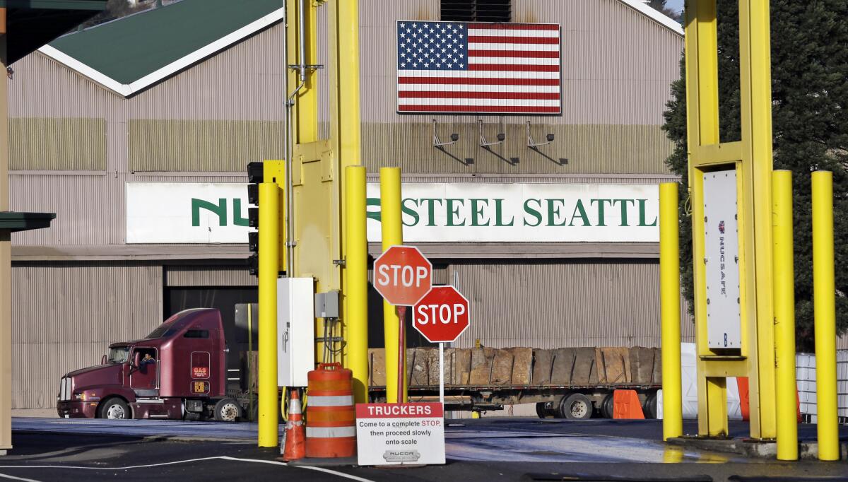 The Nucor Steel plant in Seattle is among the businesses likely to be affected by a carbon tax