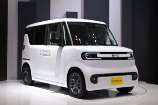A BYD Co. Racco electric kei car displayed during a media preview at the Japan Mobility Show in Tokyo, Japan, on Wednesday, Oct. 29, 2025. The show is scheduled to run through Nov. 9. Photographer: Akio Kon/Bloomberg