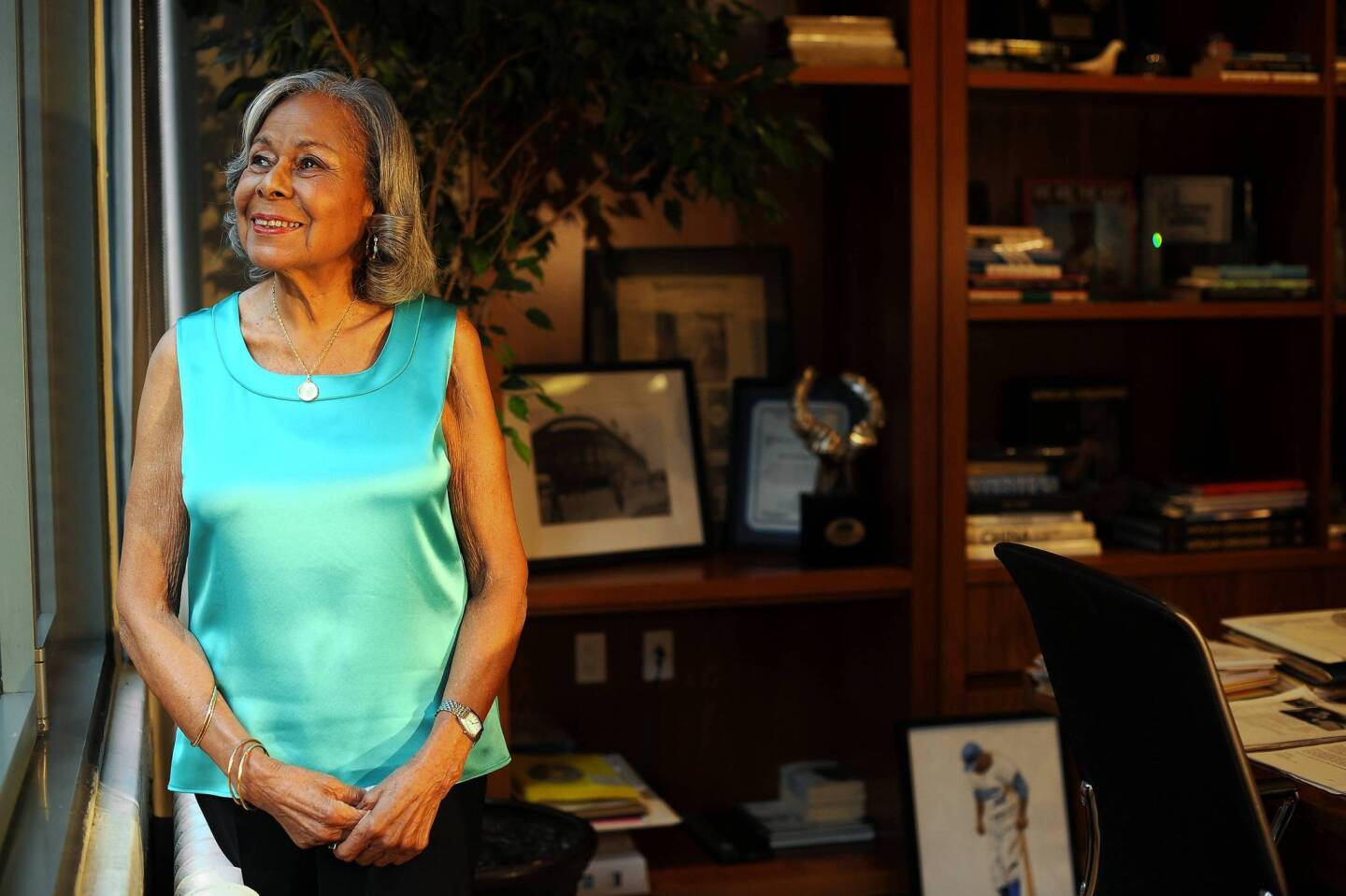 Rachel Robinson, the widow of Jackie Robinson, in her office at the Jackie Robinson Foundation in Manhattan, NY.