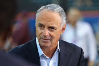 NEW YORK, NY - SEPTEMBER 15: Major League Baseball Commissioner Rob Manfred is interviewed.