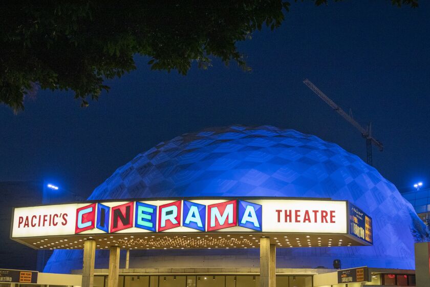 LOS ANGELES, CALIF. -- MONDAY, JULY 15, 2019: Exterior view of the Arclight Hollywood and Cinerama Dome at 6360 W Sunset Blvd, Los Angeles, July 15, 2019. (Allen J. Schaben / Los Angeles Times)