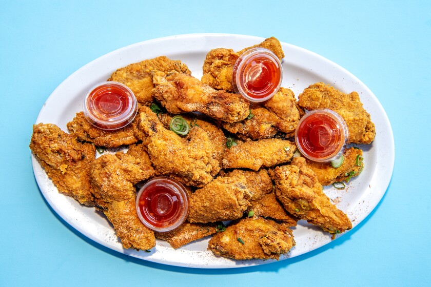 Organic fried chicken wings from Comfort LA.