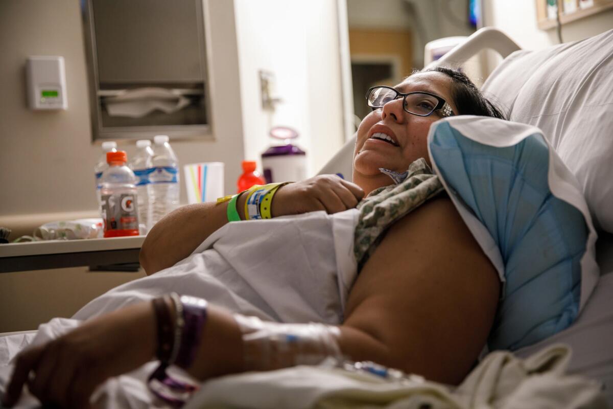 Carmen Algeria was shot in the leg and is awaiting surgery.