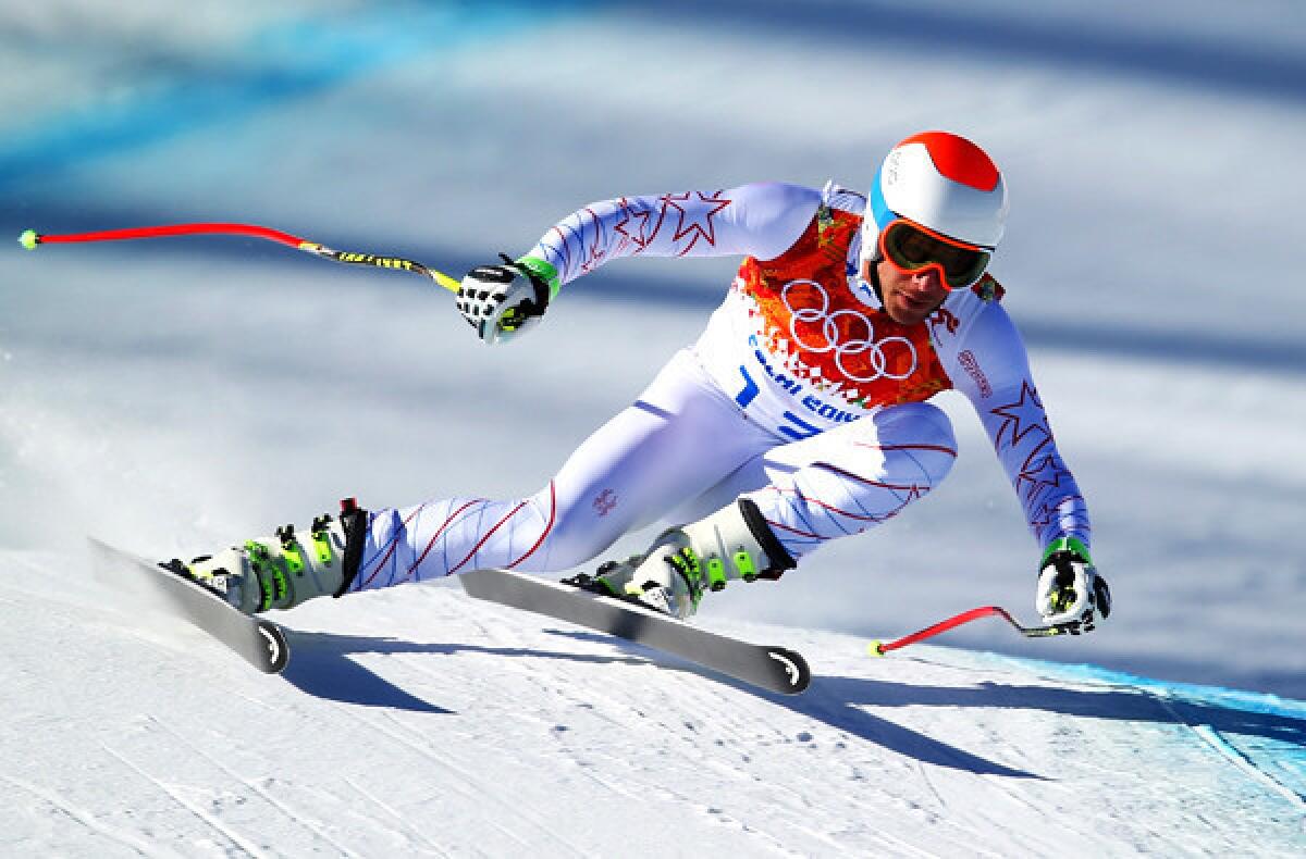 Bode Miller has been one of the fastest skiers during men's downhill training this week at Rosa Khutor Alpine Center.