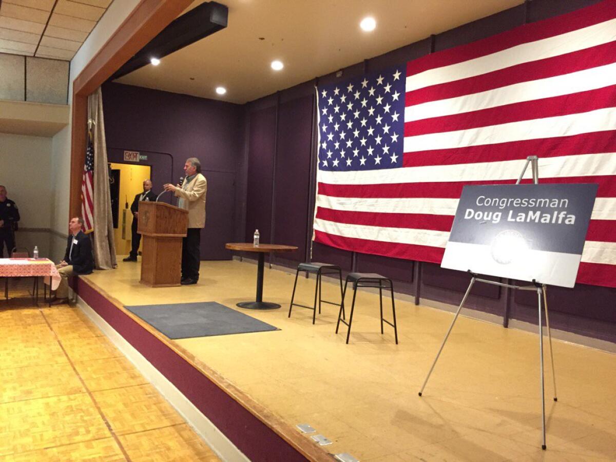 Rep. Doug LaMalfa (R-Richvale) kicks off his Monday morning town hall in Chico.