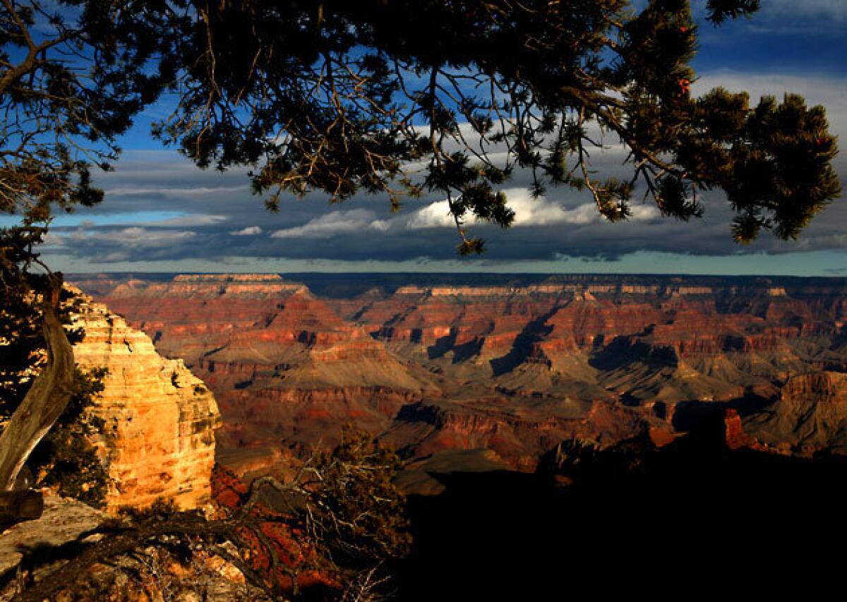 The Grand Canyon at sunrise.