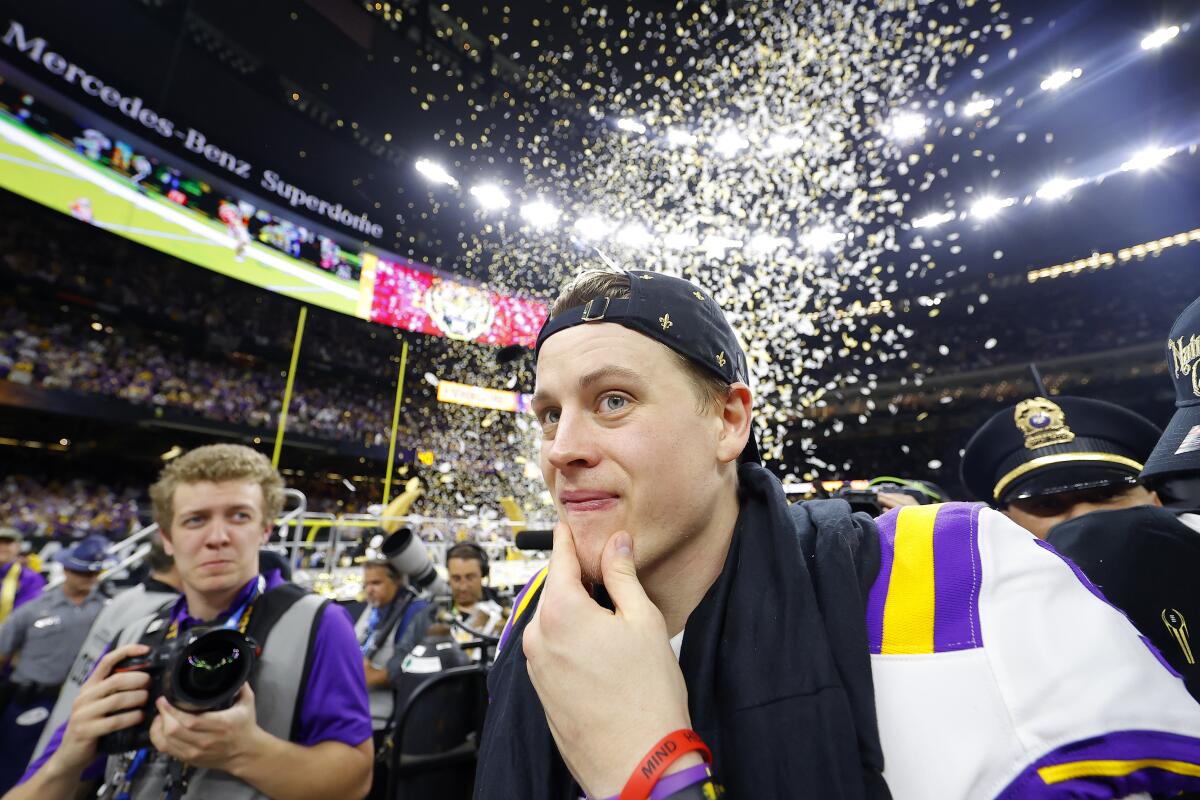 Louisiana State quarterback Joe Burrow took exclusively online classes on the way to winning the Heisman Trophy last year.