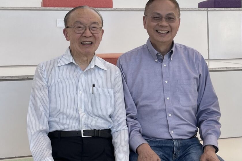 Gene Lay (l) is donating $25 million to UCSD in honor of Sh Chien (r)