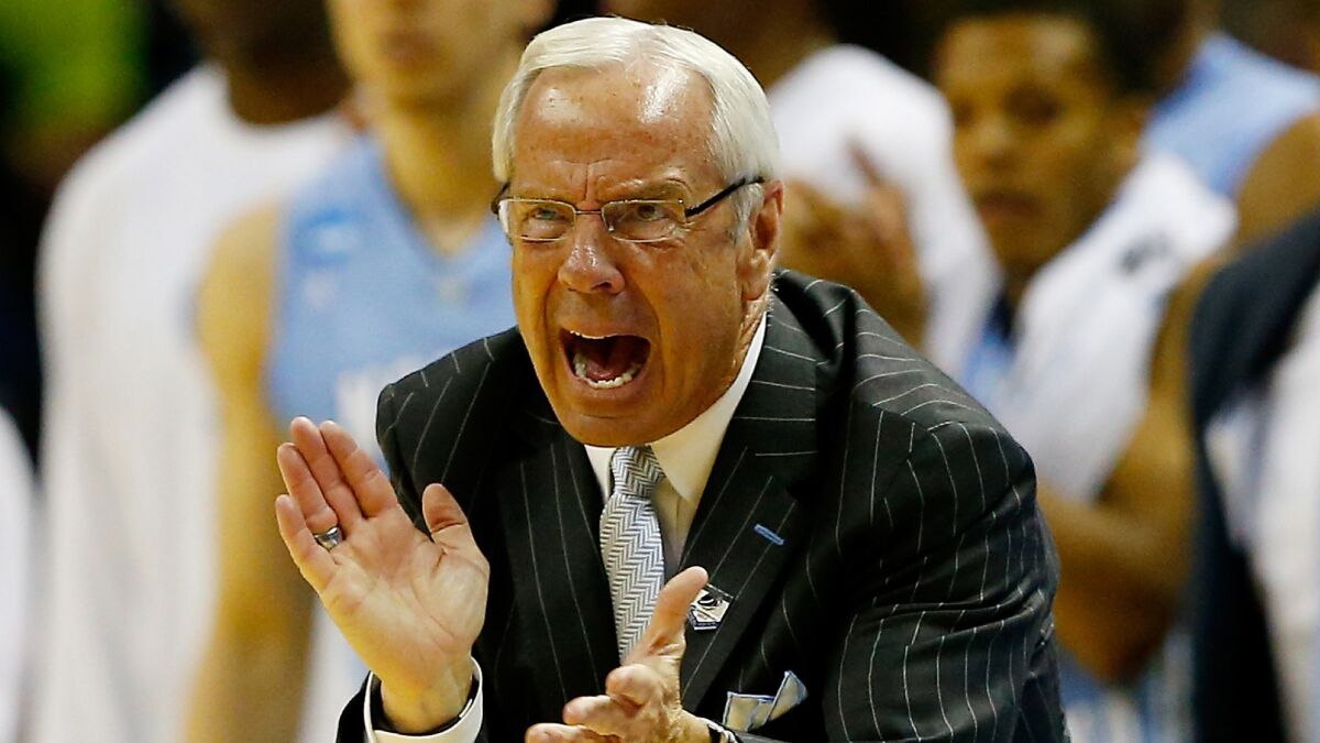 North Carolina Coach Roy Williams is among the potential coaching candidates that the Lakers plan to interview.