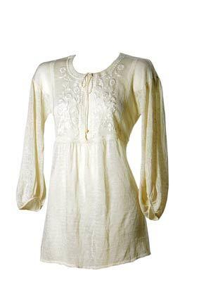 Embroidered tunic, $98.