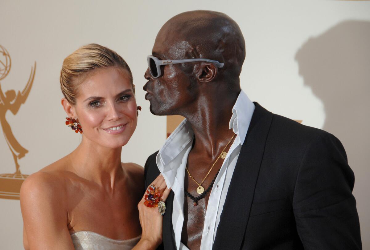 Heidi Klum and Seal arrive at the Emmy Awards.