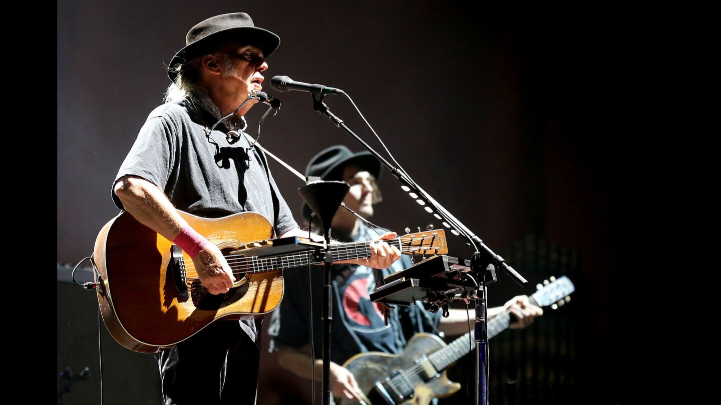 Neil Young performs at Weekend 2 of Desert Trip in Indio.