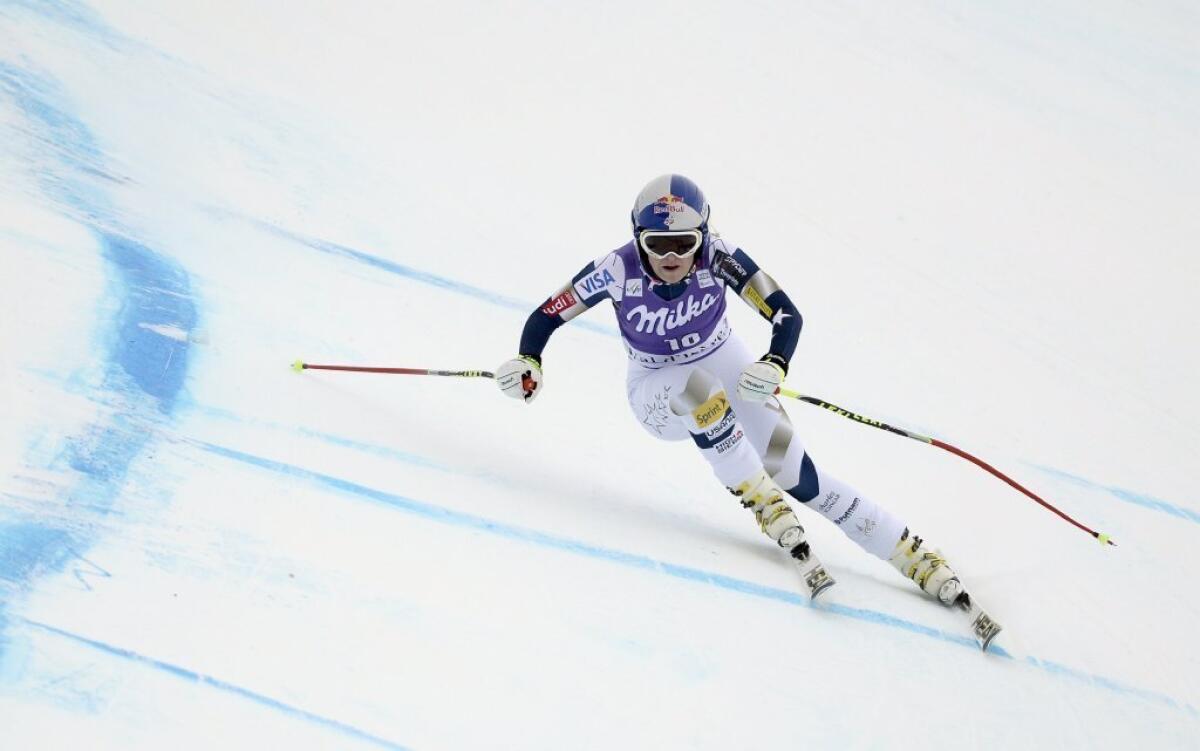 Lindsey Vonn had the second-fastest training time at Val d'Isere, France, on Thursday.