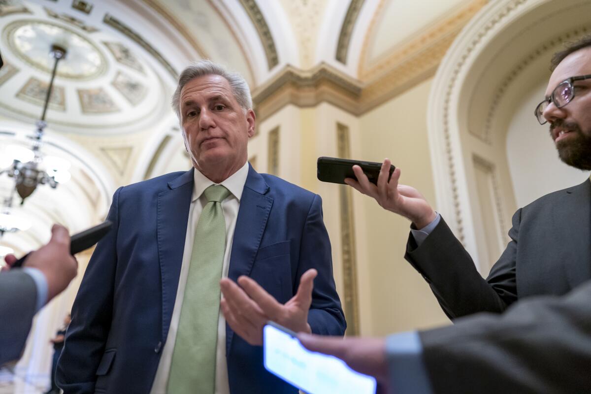 Kevin McCarthy talks to reporters 