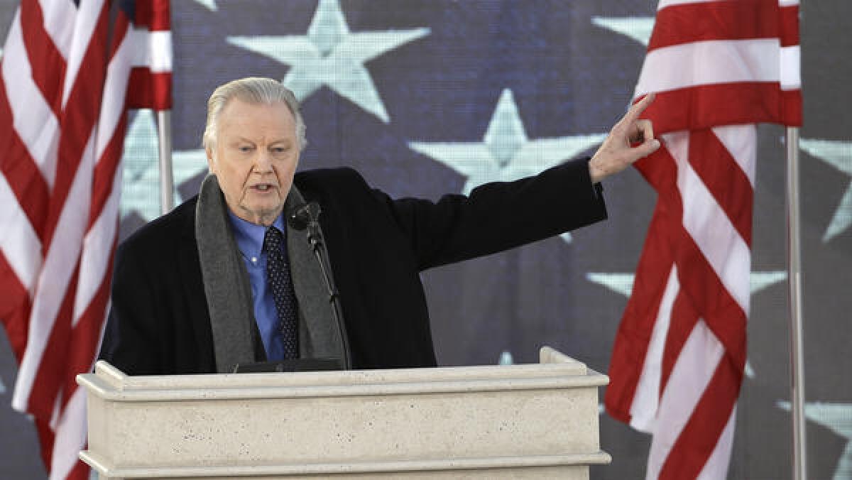 Actor Jon Voight speaks at a pre-inaugural event.