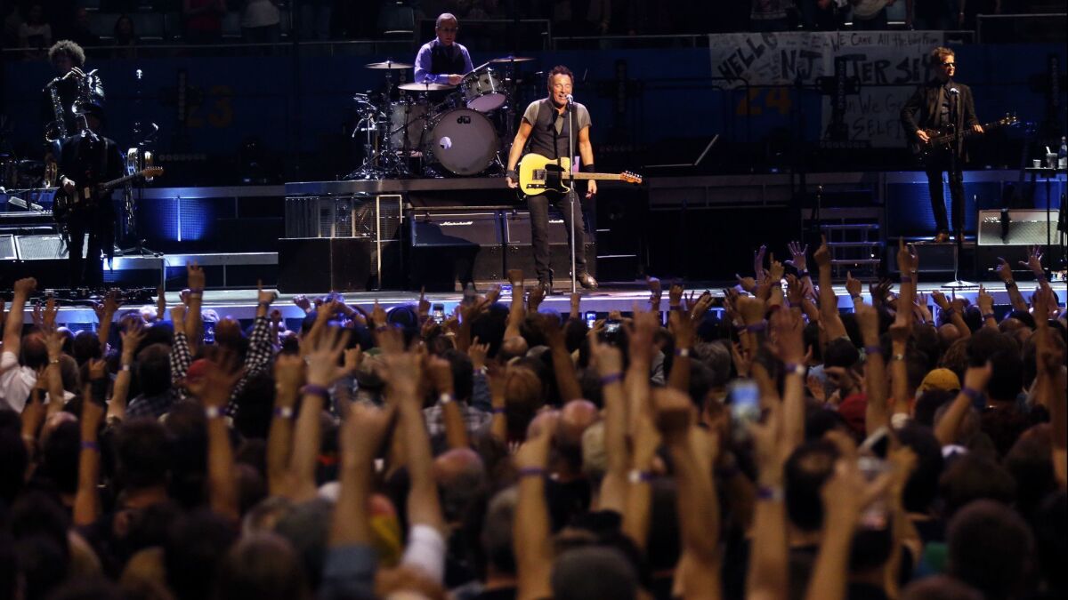 Bruce Springsteen & the E Street Band perform at the Los Angeles Sports Arena in Los Angeles on March 15, 2016.