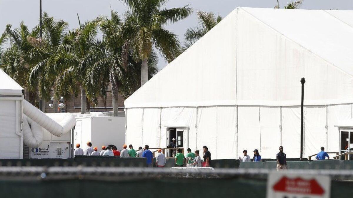 A detention center for migrants in Homestead, Fla. Public outcry over centers like this helped drive Bank of America to announce it will stop lending to the industry.