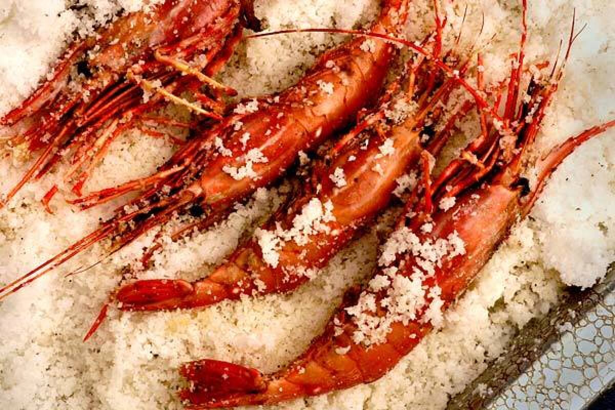 KEEPING IT SIMPLE: Spot prawns roasted in spiced salt.