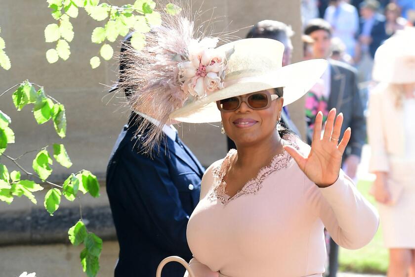 Oprah Winfrey arrives for the wedding ceremony of Britain's Prince Harry, Duke of Sussex, and Meghan Markle.