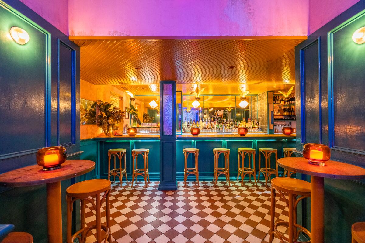 The colorful interior of Honey's at Star Love, L.A.'s newest LGBTQ bar