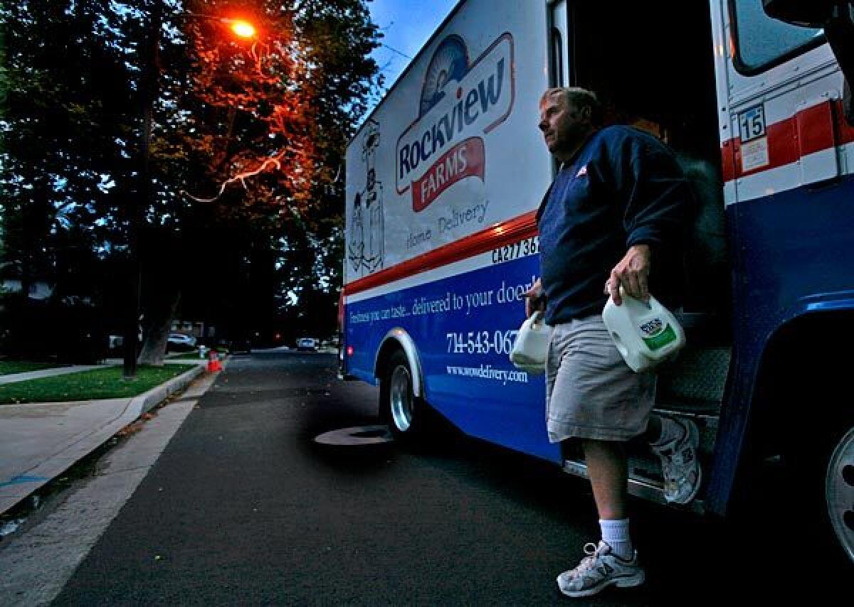 Jim Pastor's service contracts with Rockview Dairy to bring milk to more than 4,800 SoCal homes.