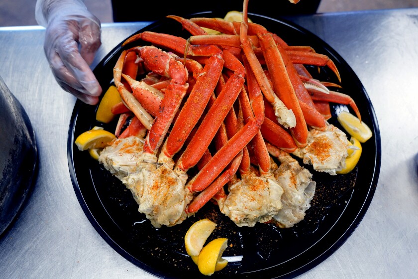A plate of crab legs