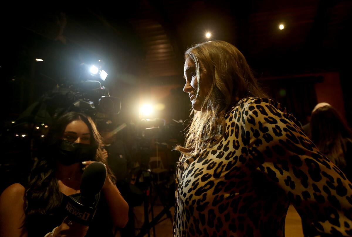 Caitlyn Jenner meets with members of the press