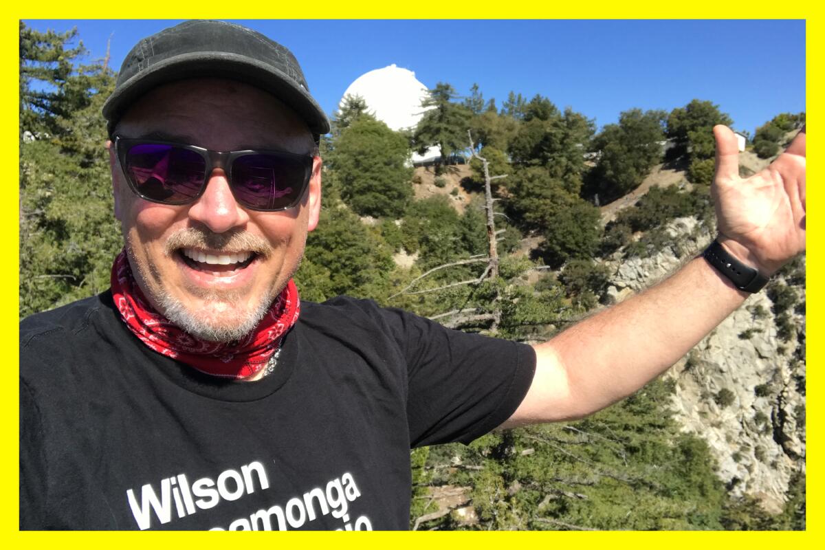Jeff Hester after hiking Mt. Wilson, one of the original peaks on the Six Pack of Peaks SoCal challenge.