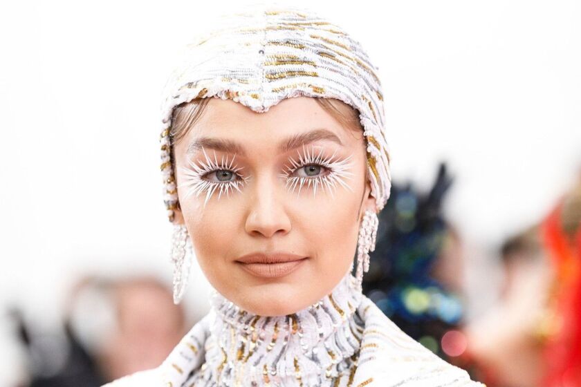 Mandatory Credit: Photo by JUSTIN LANE/EPA-EFE/REX (10229716ho) Gigi Hadid arrives on the red carpet for the 2019 Met Gala, the annual benefit for the Metropolitan Museum of Art's Costume Institute, in New York, New York, USA, 06 May 2019. The event coincides with the Met Costume Institute's new spring 2019 exhibition, 'Camp: Notes on Fashion', which runs from 09 May until 08 September 2019. 2019 Met Gala at the Metropolitan Museum of Art, New York, USA - 06 May 2019 ** Usable by LA, CT and MoD ONLY **