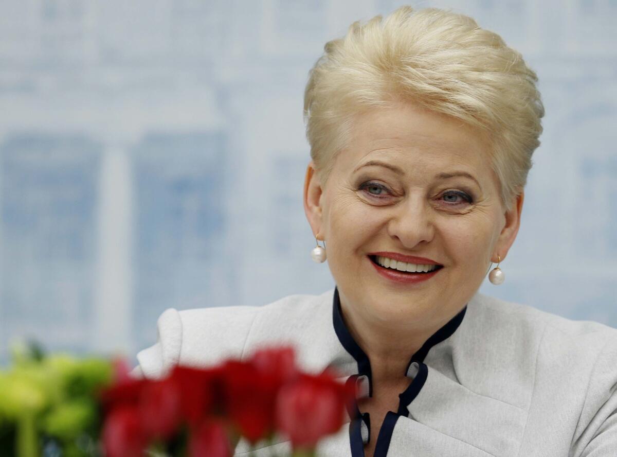 Lithuanian President Dalia Grybauskaite, who won reelection in a landslide last month, prevailed Wednesday in her quest to see the Baltic country admitted into the Eurozone next year.