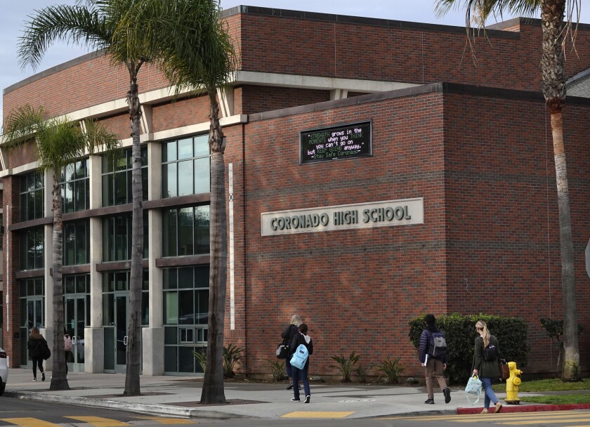 Coronado High School students and staff returned to class at 25 percent capacity on Tuesday.