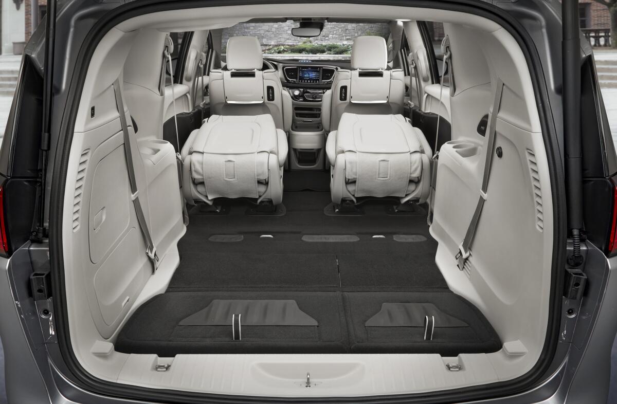 Seats fold flat and disappear to create extra storage space in the Pacifica. (FCA)