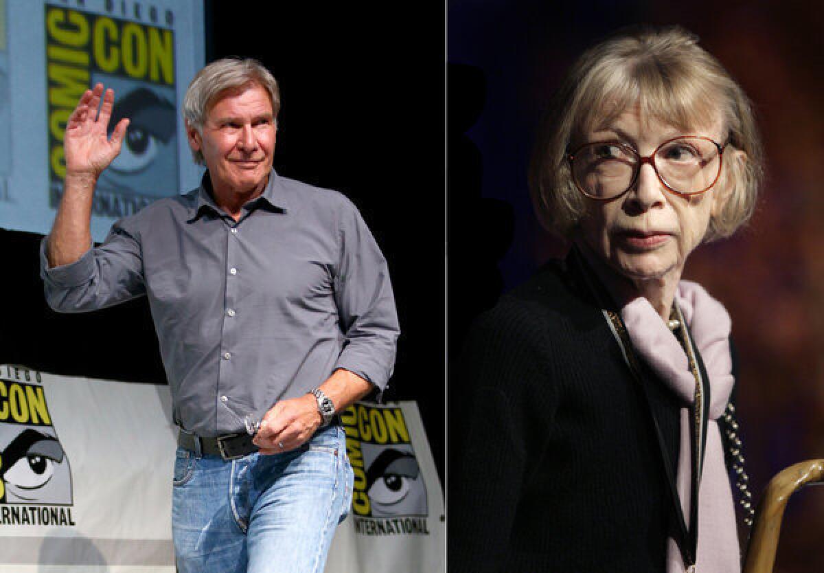Harrison Ford, photographed at Comic-Con, will present Joan Didion with a lifetime achievement award at a PEN Center USA event in October.