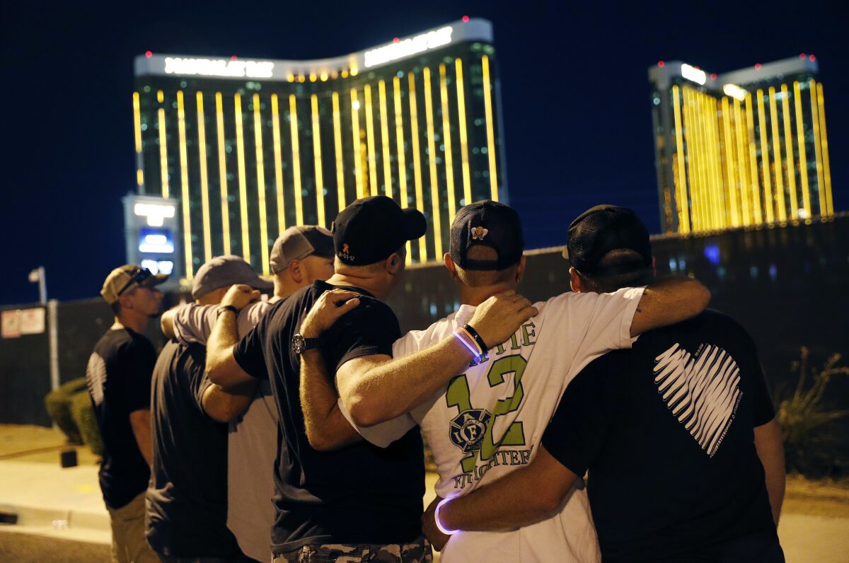 Survivors return to the scene of the Las Vegas mass shooting.