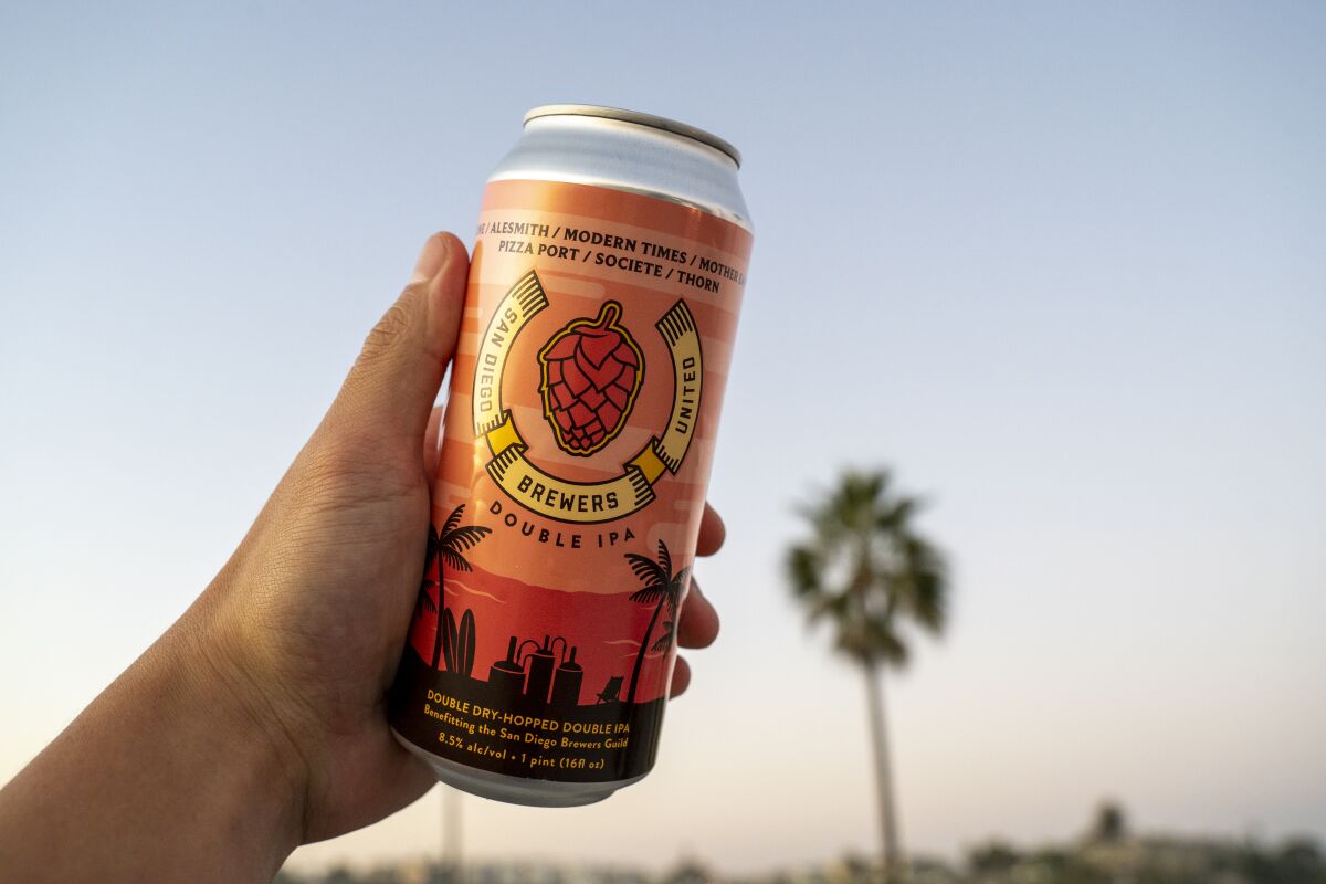 San Diego Brewers United Double IPA is a collaboration beer with seven local breweries