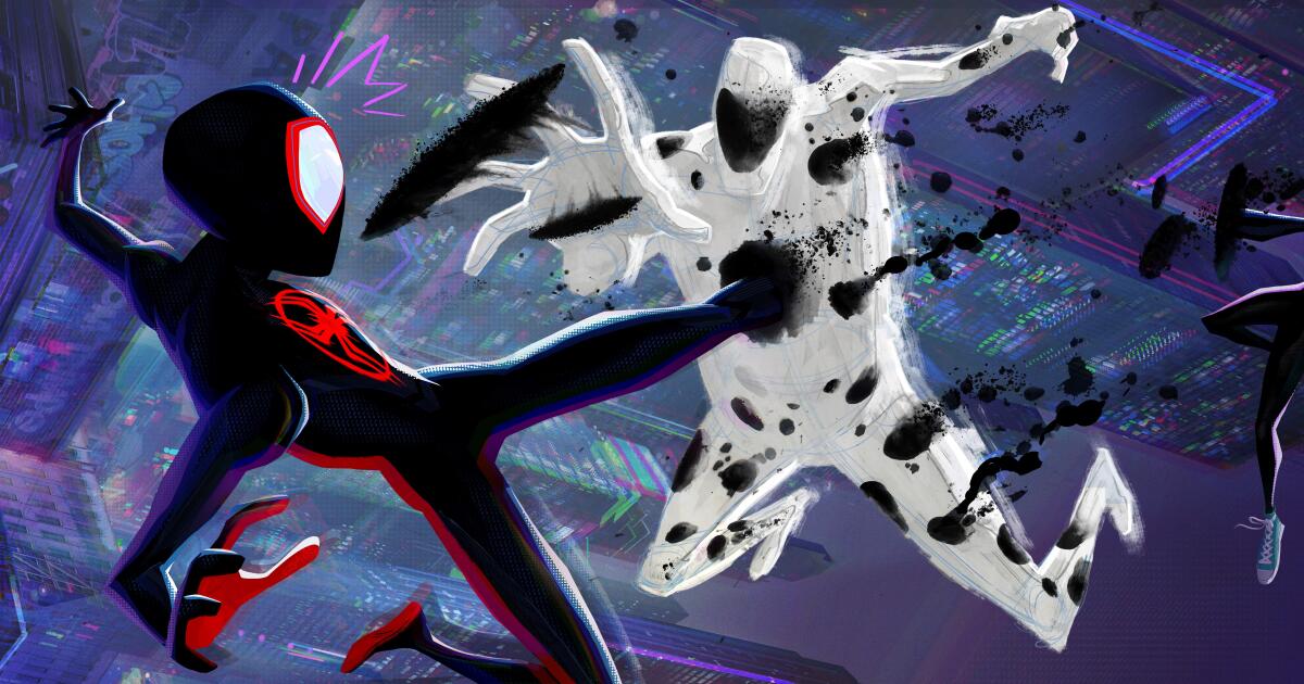 Una escena de la cinta animada "Spider-Man: Across the Spider-Verse".